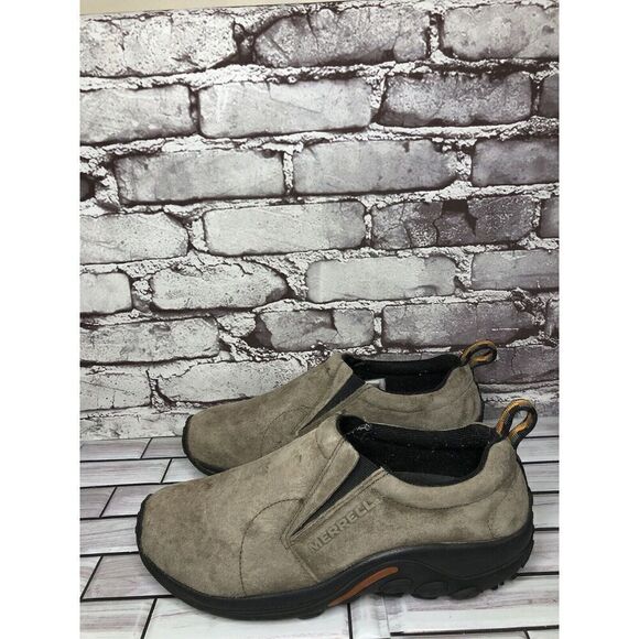 Merrell Jungle Moc Hiking Loafers Beige Leather Slip On Shoes Men Sz 8.5M US - Picture 9 of 14
